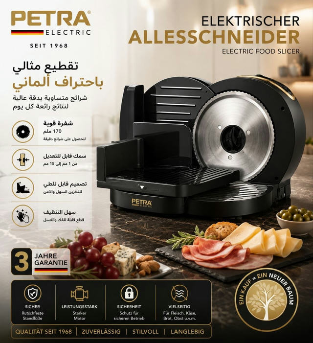 🔪🔥 قطّاعة طعام كهربائية ألمانية PETRA 🔥🔪