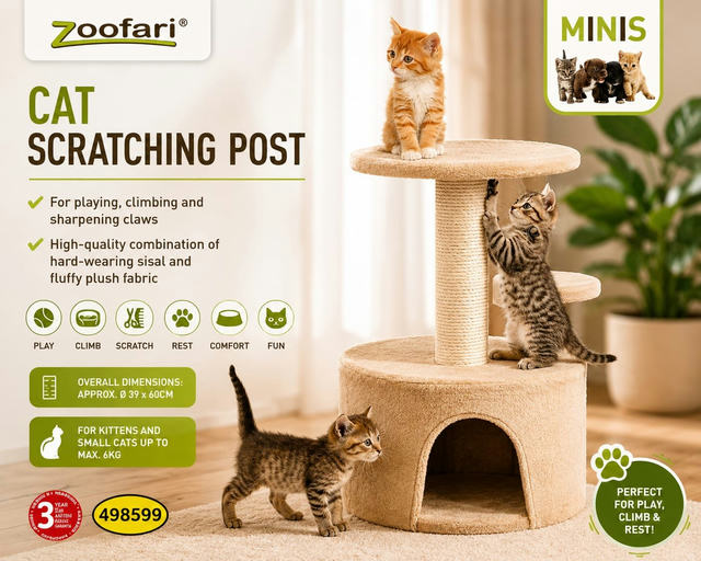 🐾😻 عامود خدش وبيت قطط Zoofari 😻🐾